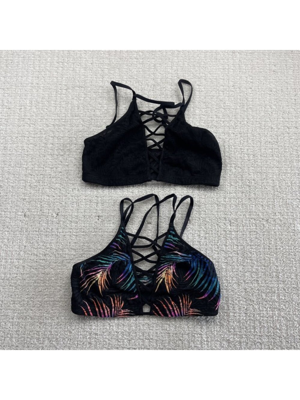 Bundle Lot x2PINK Victoria’s Secret Lace Bralette Strappy Boho Festival Sz S